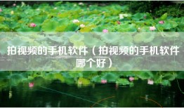 拍视频的手机软件（拍视频的手机软件哪个好）
