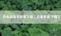 合金装备手机版下载（合金装备,下载）