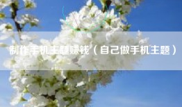 制作手机主题赚钱（自己做手机主题）