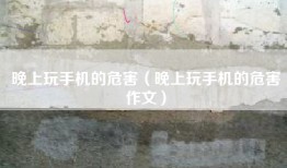 晚上玩手机的危害（晚上玩手机的危害作文）