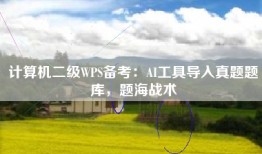 计算机二级WPS备考：AI工具导入真题题库，题海战术